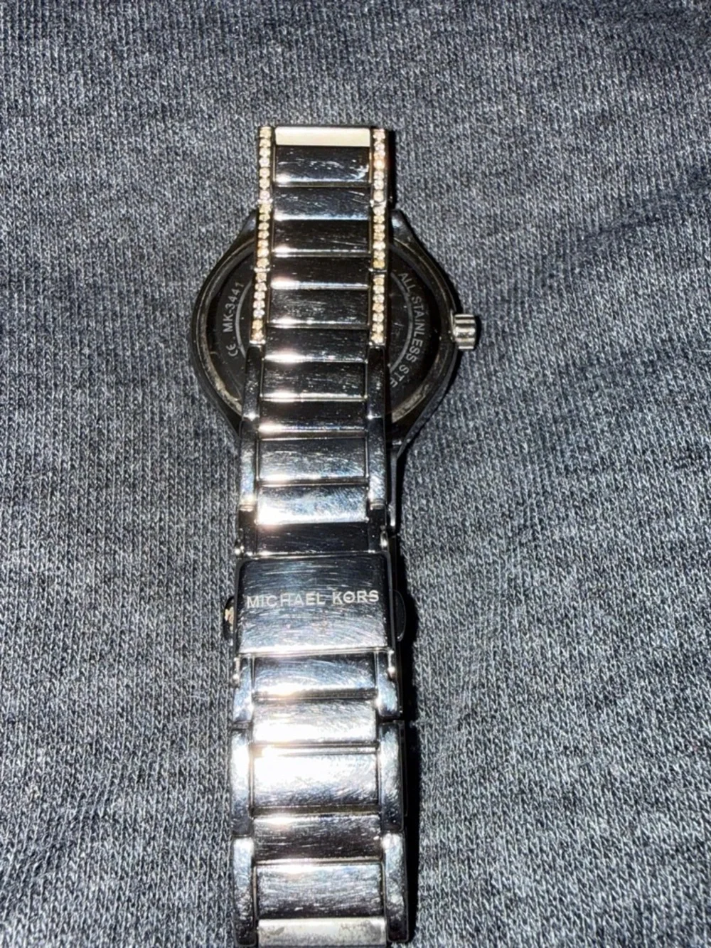 Michael Kors Silver and Mother-of-Pearl Crystal-Accent Women's Watch